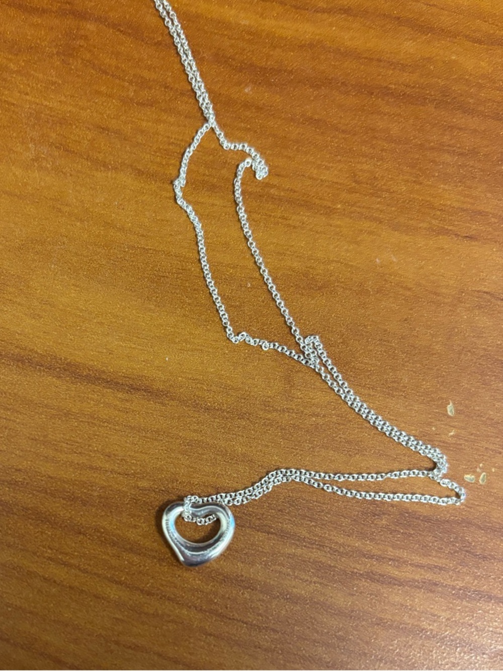 Tiffany & Co. Elsa Peretti Silver Open Heart Necklace (11mm) - Picture 4 of 4